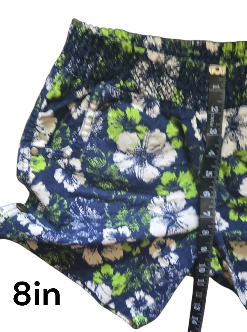 MASSINI Tropical Floral Linen Shorts - Small